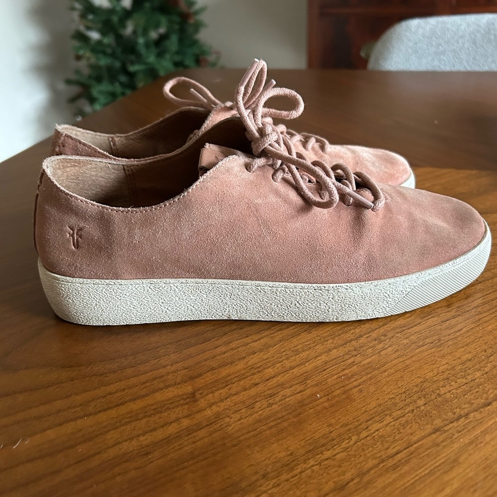 Frye Webster Low Lace Pink Suede Sneakers - Picture 2 of 8
